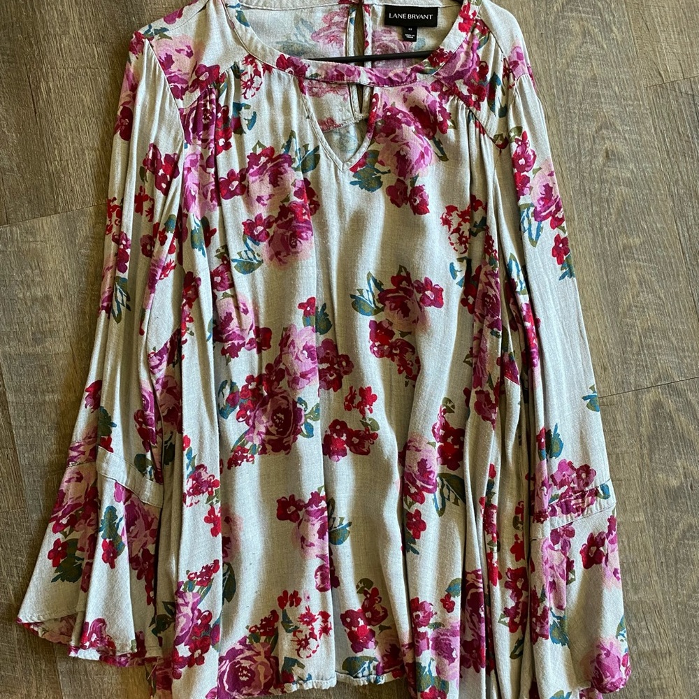 Floral flannel with bell sleeves